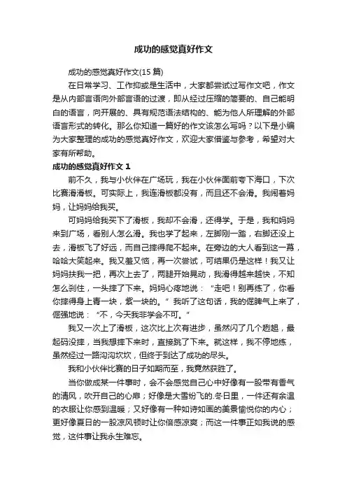 成功的感觉真好作文