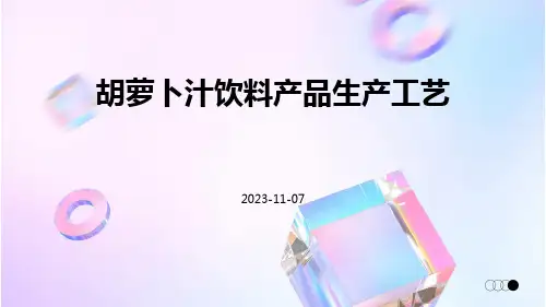 胡萝卜汁饮料产品生产工艺