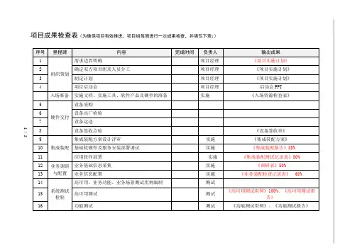 项目成果检查表-模板