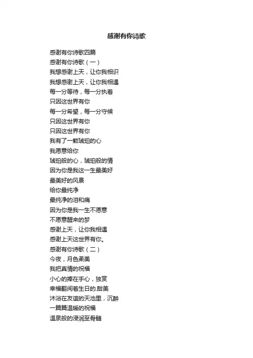 感谢有你诗歌四篇