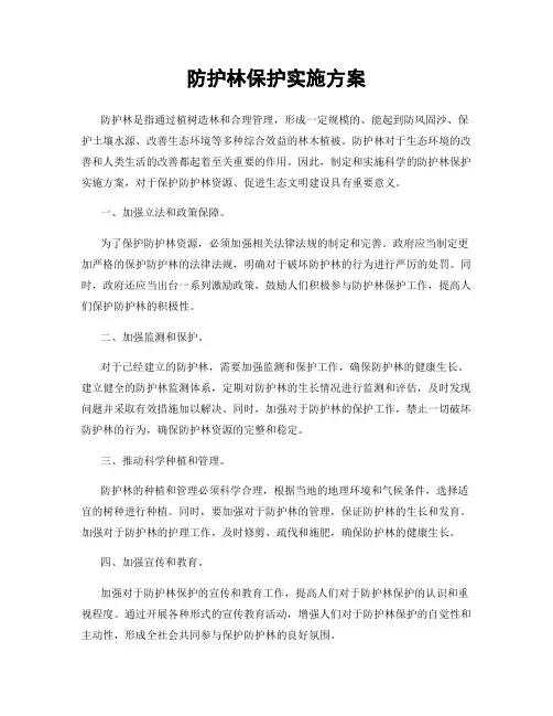 防护林保护实施方案
