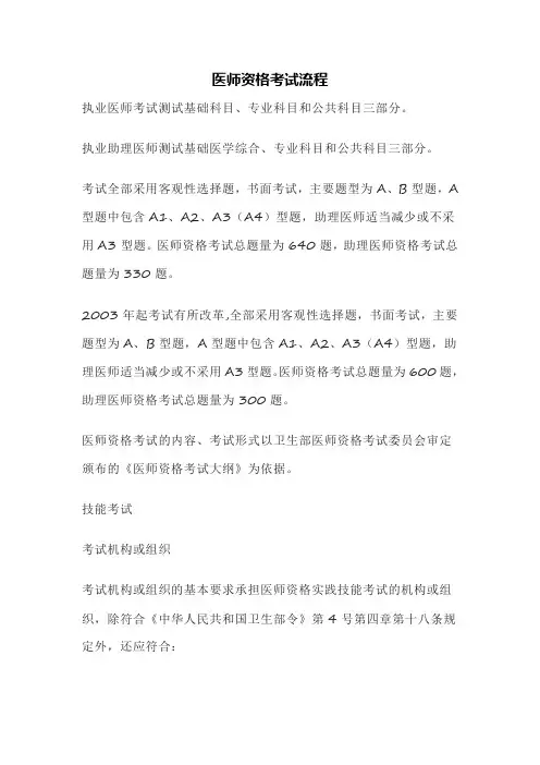 医师资格考试流程