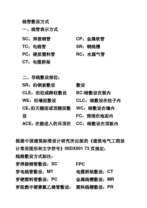 管线敷设及表示方式