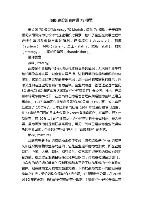 组织建设的麦肯锡7S模型