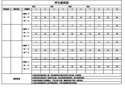 培训机构学生签名表