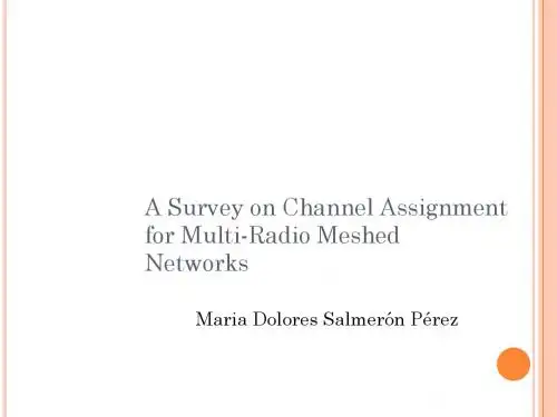 Channel Assignment for Multi-Radio Meshed Networks用于多无线网状网络的信道分配-PPT课件-PPT课件