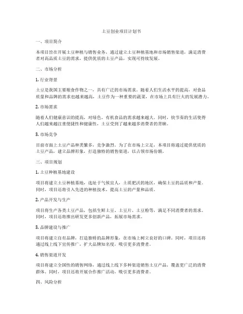 土豆创业项目计划书