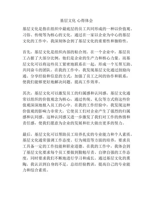 基层文化 心得体会