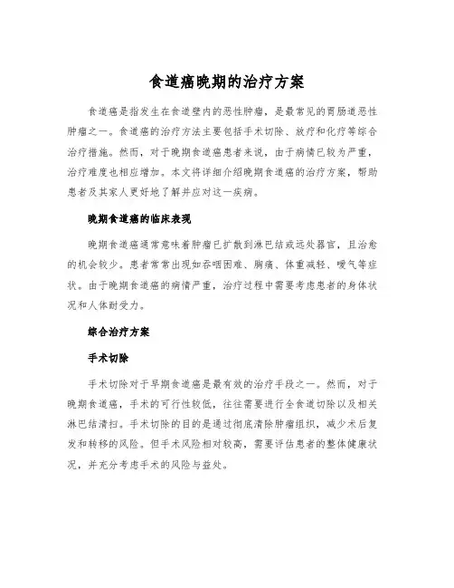 食道癌晚期的治疗方案