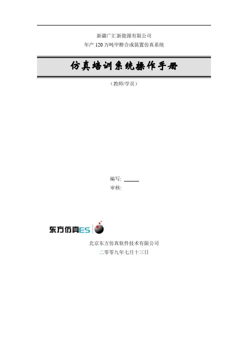 60W吨甲醇合成工艺仿真