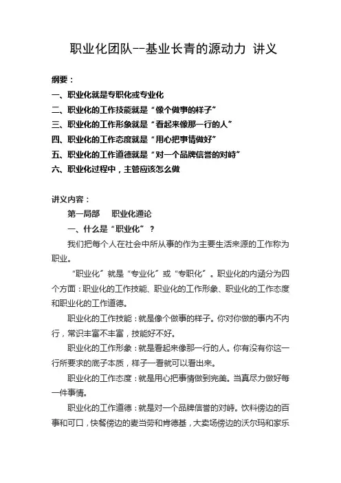 《职业化团队--基业长青的源动力》