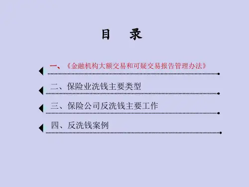 保险业洗钱主要类型保险公司反洗钱主要工作