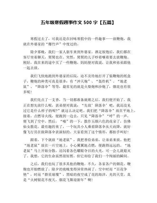 五年级寒假趣事作文500字【五篇】