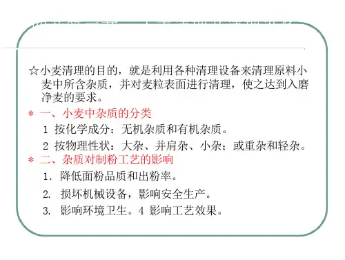 小麦清理及清理设备要点文档阅读、