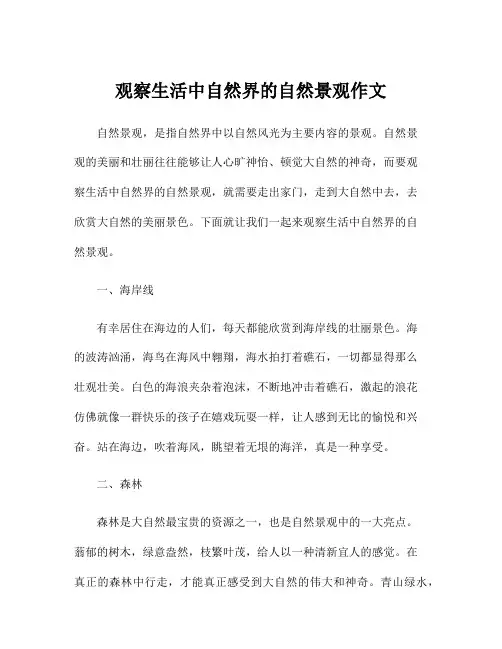 观察生活中自然界的自然景观作文