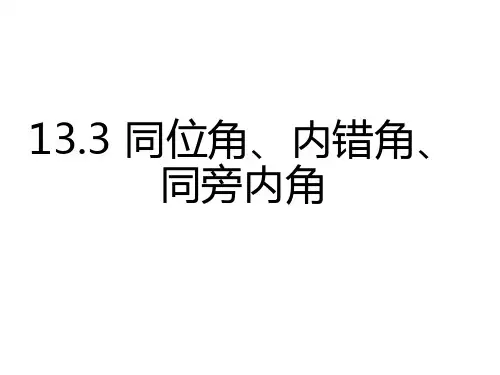 1同位角、内错角、同旁内角PPT课件