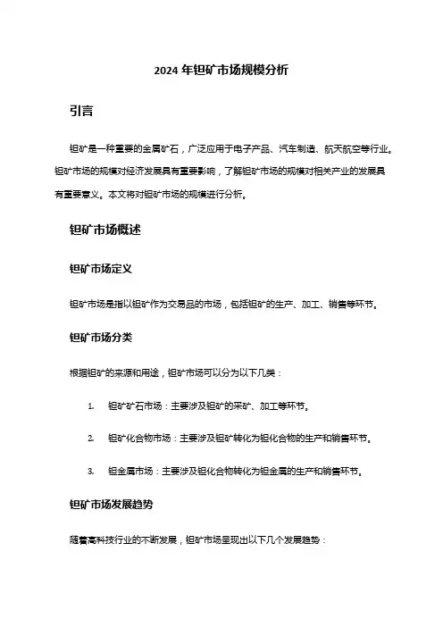 2024年钽矿市场规模分析