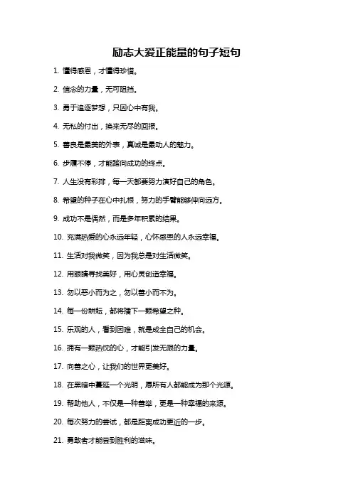 励志大爱正能量的句子短句
