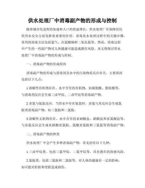 供水处理厂中消毒副产物的形成与控制
