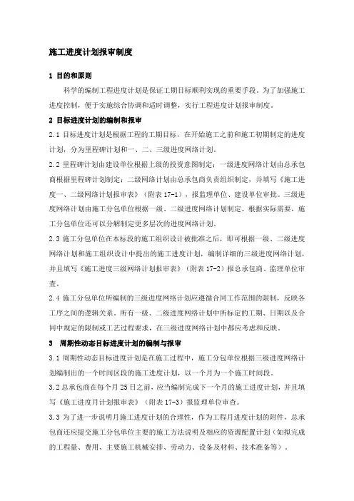 施工进度计划报审制度