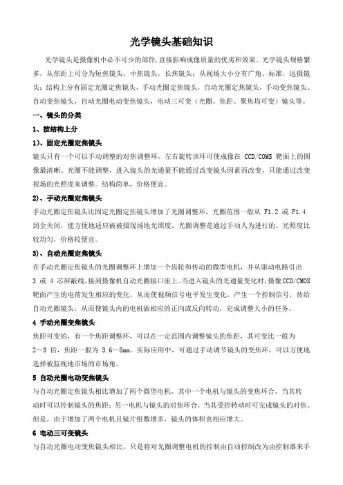 光学镜头基础知识