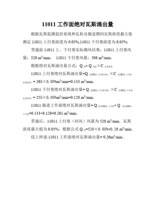 绝对瓦斯涌出量