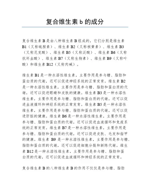 复合维生素b的成分