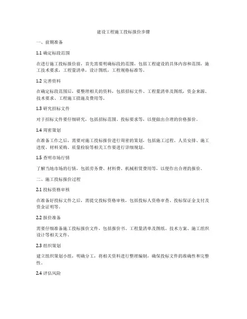 建设工程施工投标报价步骤