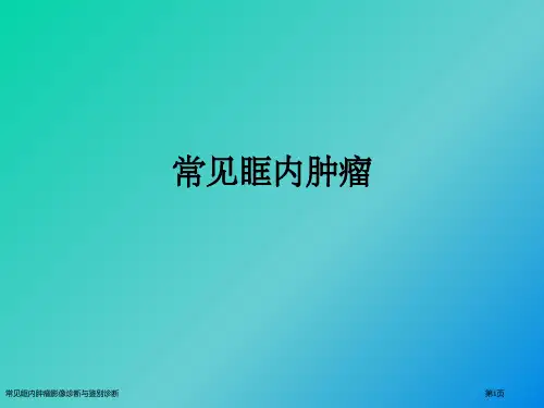 常见眶内肿瘤影像诊断与鉴别诊断