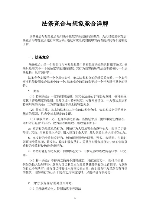 法条竞合与想象竞合详解