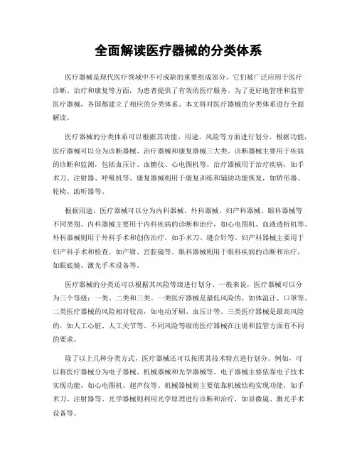 全面解读医疗器械的分类体系