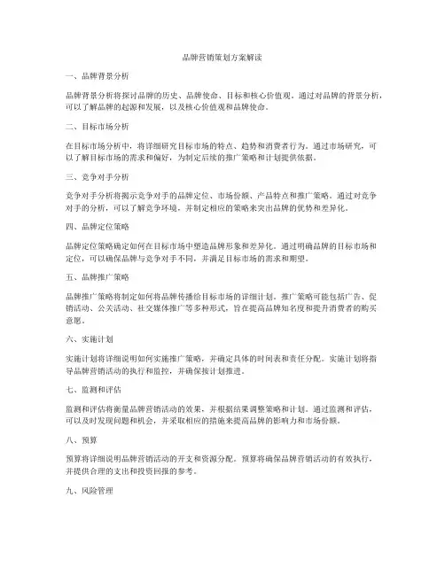 品牌营销策划方案解读