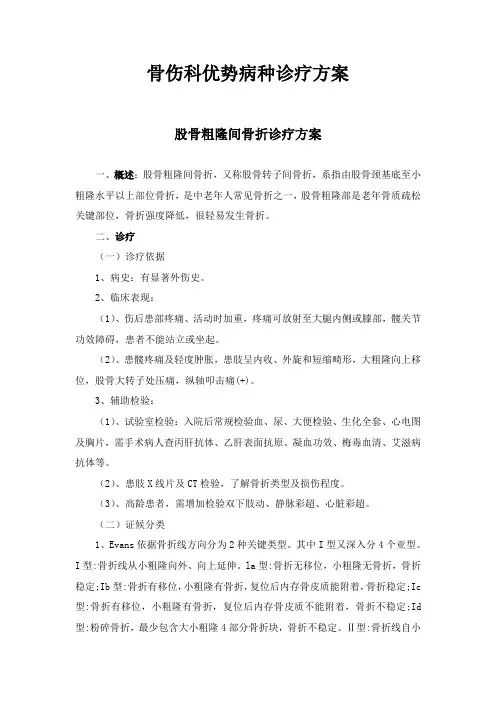 屏山县中医医院骨伤科优势病种诊疗专项方案