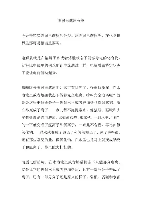 强弱电解质分类