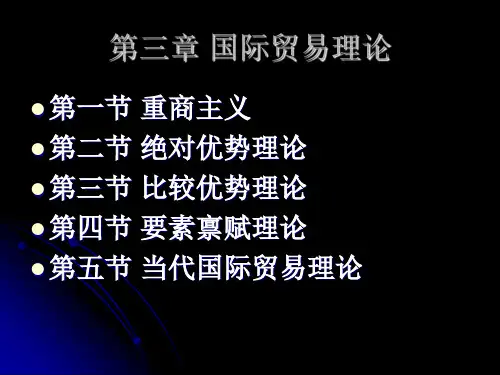 《国际贸易》第三章 第五节 当代国际贸易理论