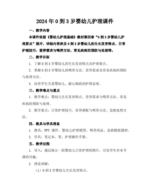 2024年0到3岁婴幼儿护理课件