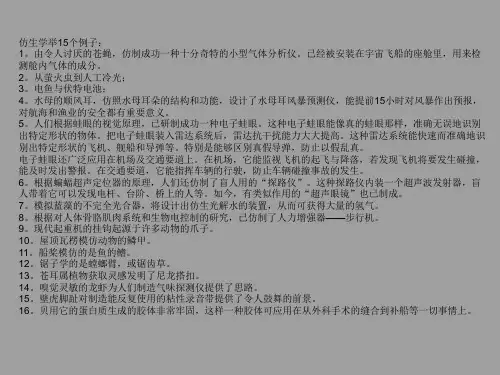 仿生学举15个例子.
