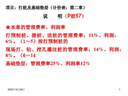 13江苏土建造价员培训第四部分打桩及基垫层解析PPT课件