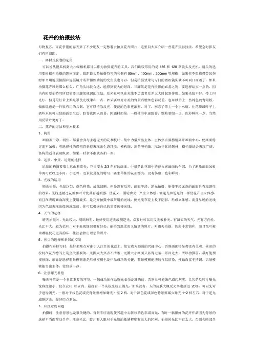 花卉的拍摄技法