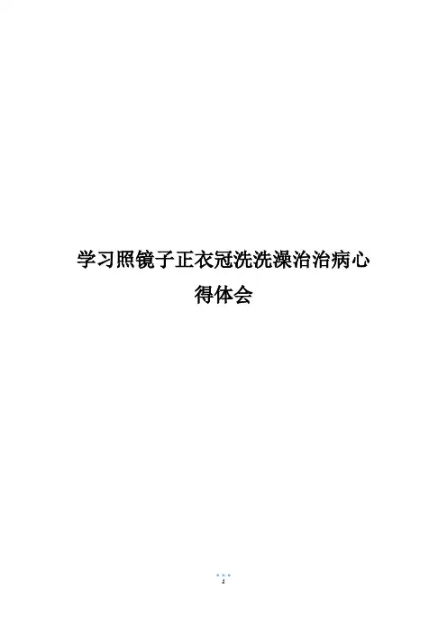 学习照镜子正衣冠洗洗澡治治病心得体会