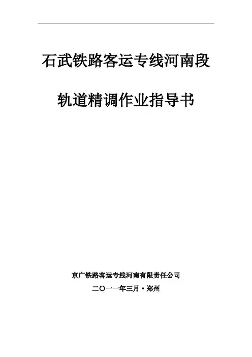 铁路轨道精调作业指导书