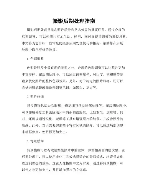 摄影后期处理指南
