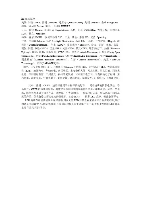 led灯珠品牌