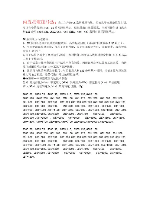 意大利SAI内五星液压马达