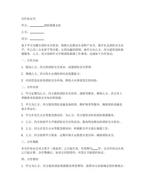 消防救援支队合作协议范本
