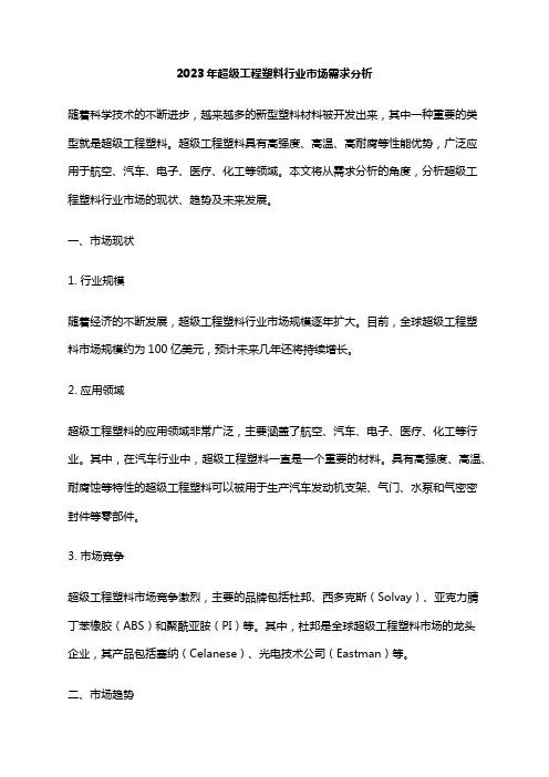 2023年超级工程塑料行业市场需求分析