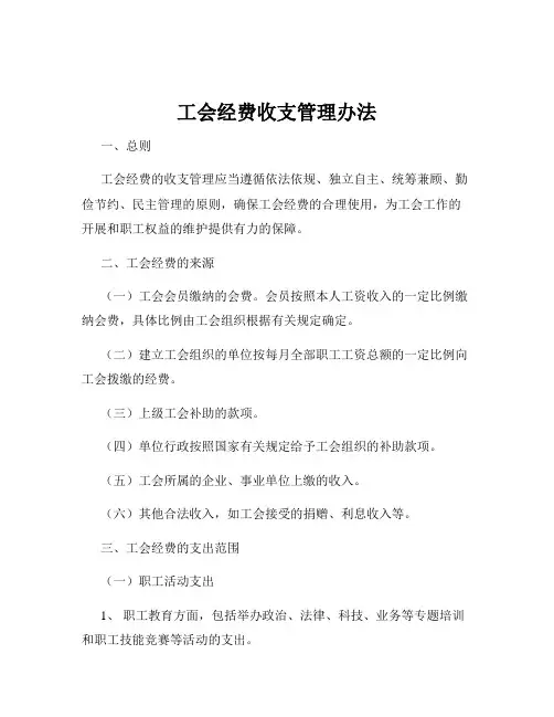 工会经费收支管理办法