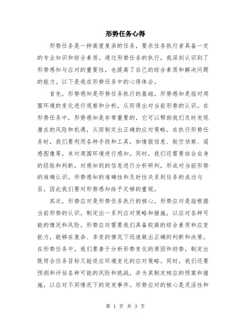 形势任务心得