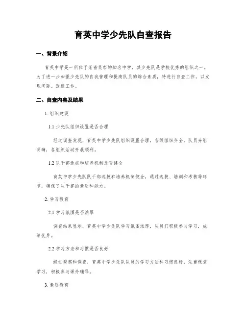 育英中学少先队自查报告