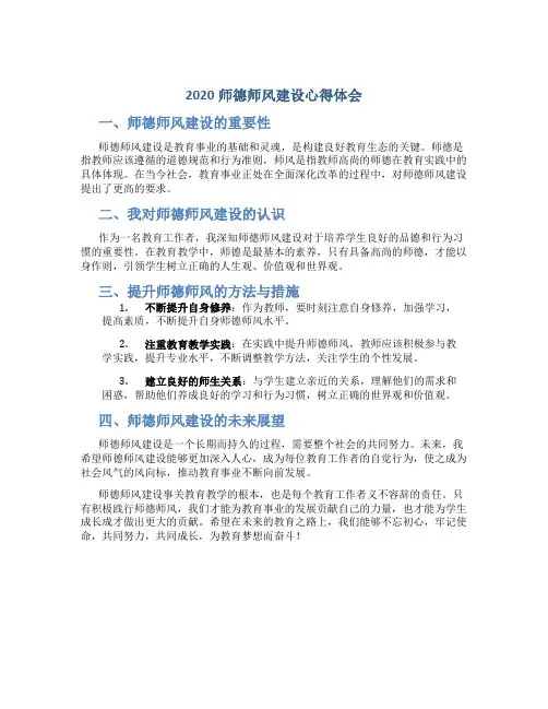 2020师德师风建设心得体会